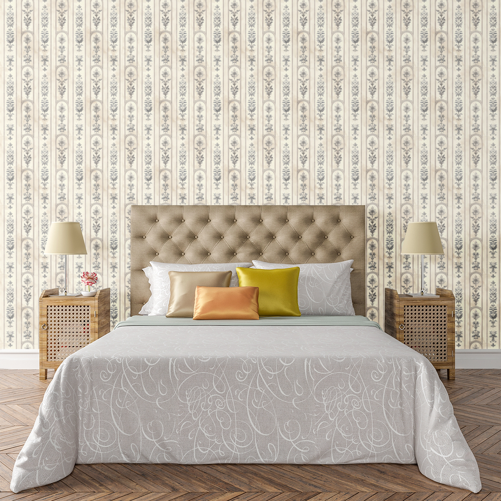 Lacework Botanical Grid Wallpaper