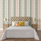 Minimalist Botanical Stripes Wallpaper
