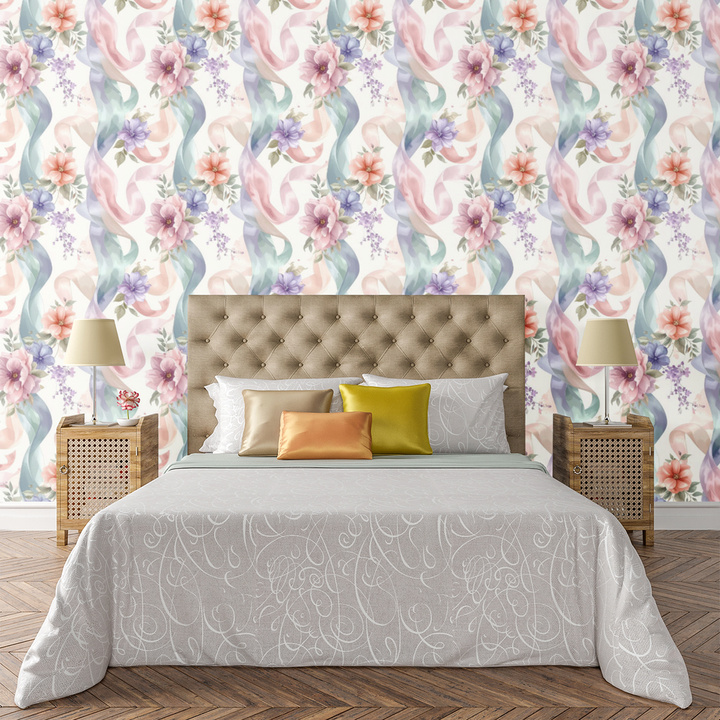 Floating Ribbon Garden Wallpaper