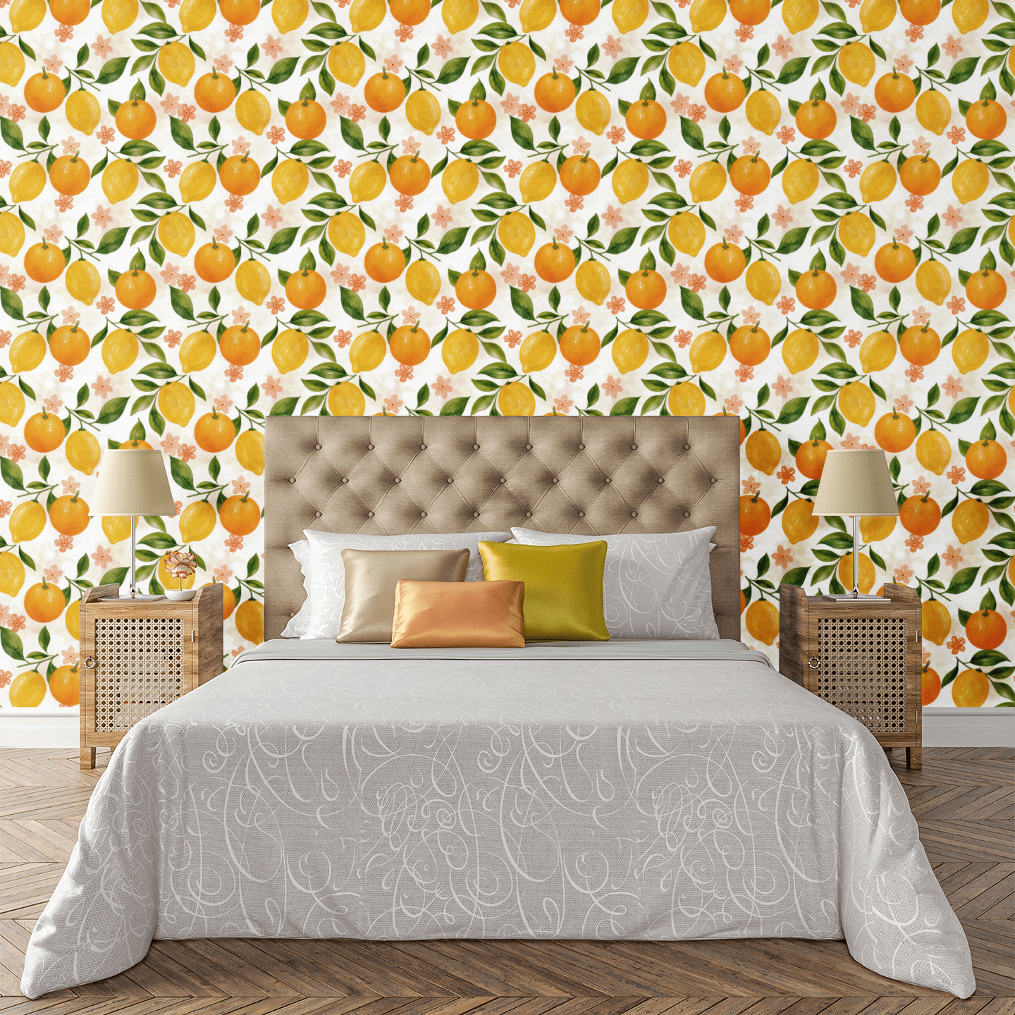 Vintage Citrus Grove Wallpaper Peel and Stick Wallpaper | Accent Haus