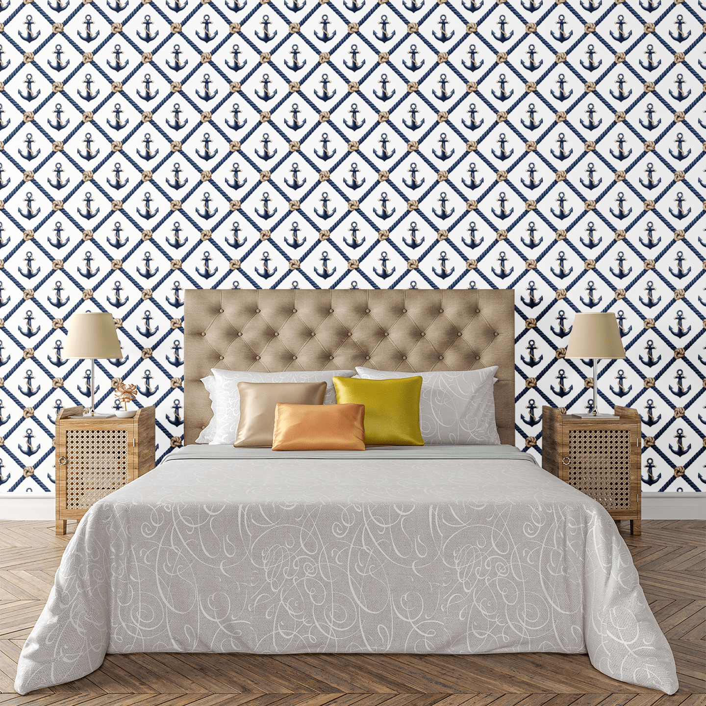 Nantucket Rope Lattice Wallpaper Peel and Stick Wallpaper | Accent Haus