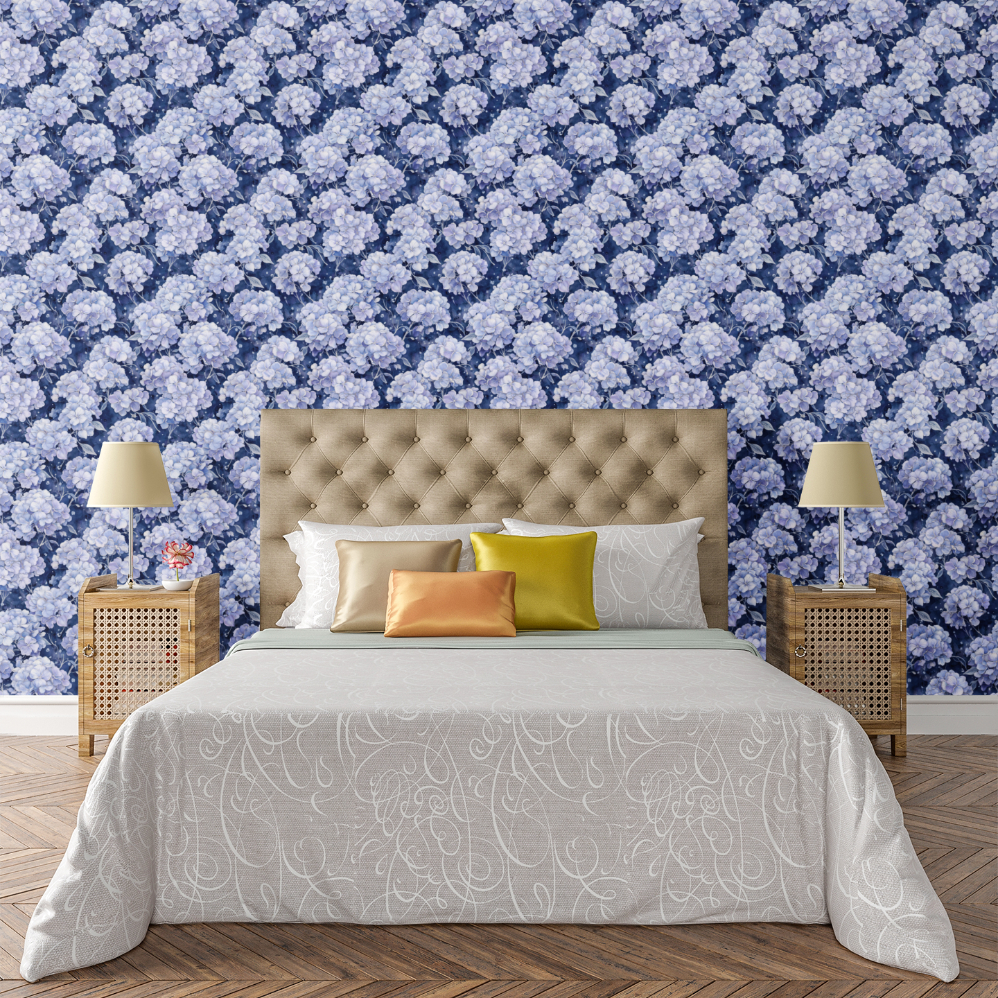 Midnight Hydrangea Wallpaper