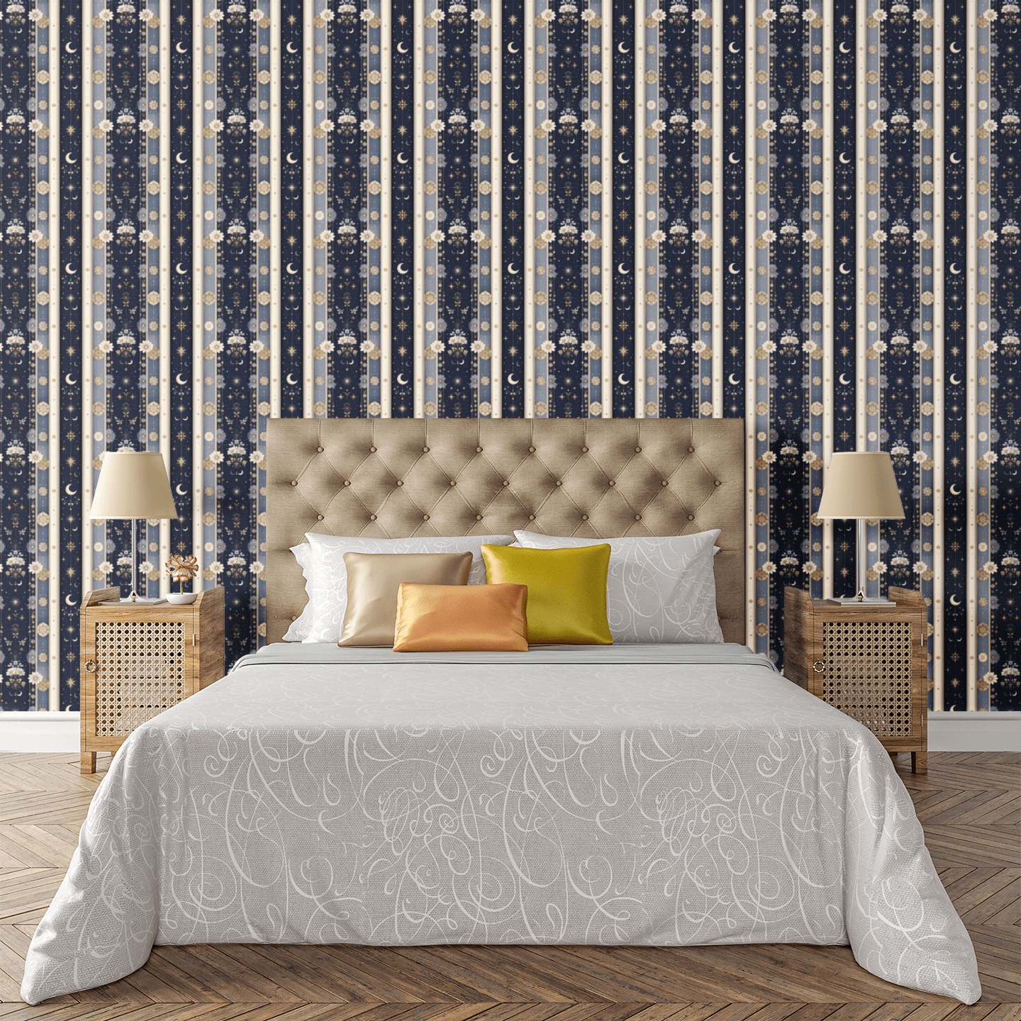 Celestial Bloom Wallpaper Peel and Stick Wallpaper | Accent Haus