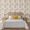 Golden Crane Motif Wallpaper
