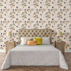Golden Crane Motif Wallpaper