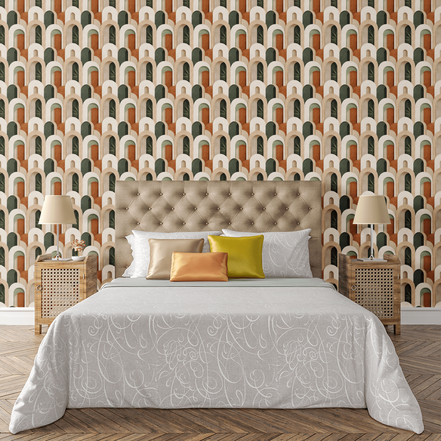 Tonal Arch Pattern Wallpaper Peel and Stick Wallpaper | Accent Haus