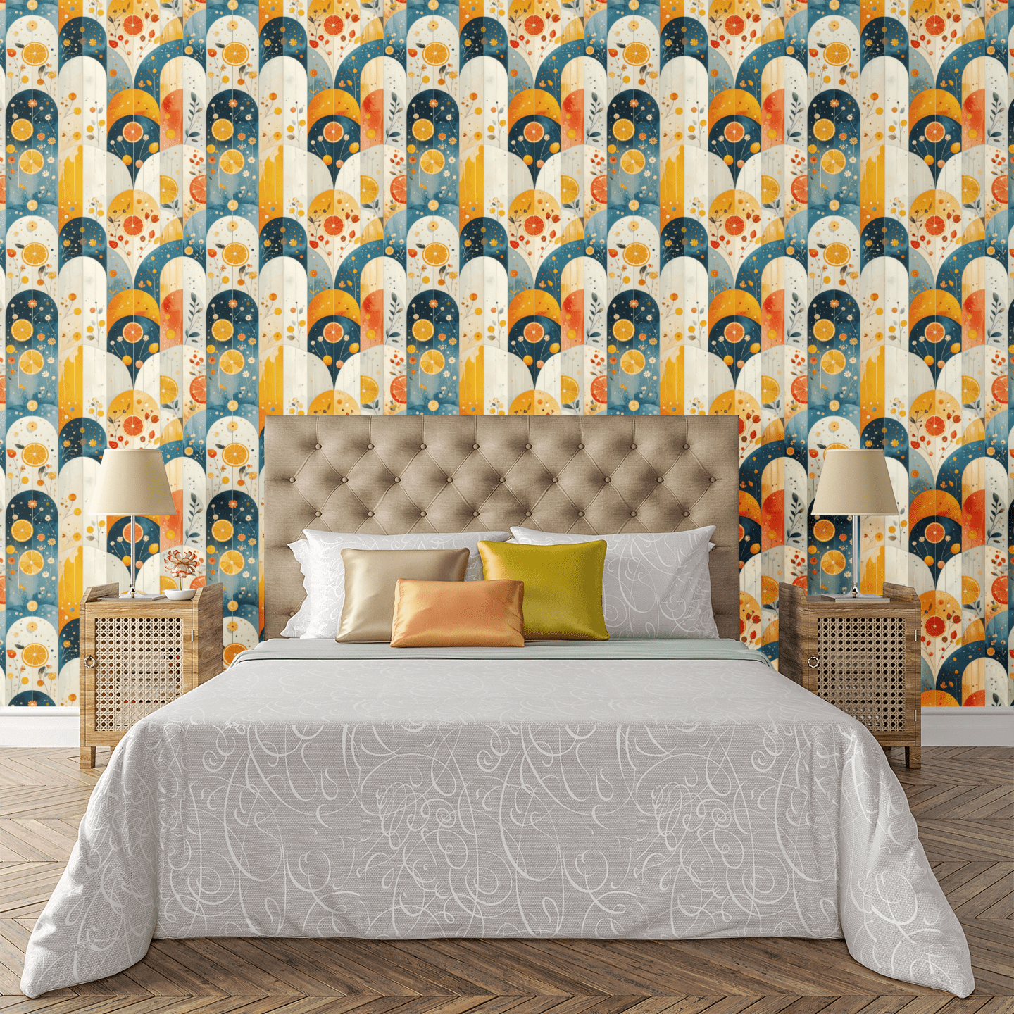 Citrus Slices Arches Wallpaper Peel and Stick Wallpaper | Accent Haus