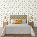 Vintage Paris Sketch Wallpaper