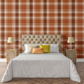 Harvest Plaid Copper Wallpaper