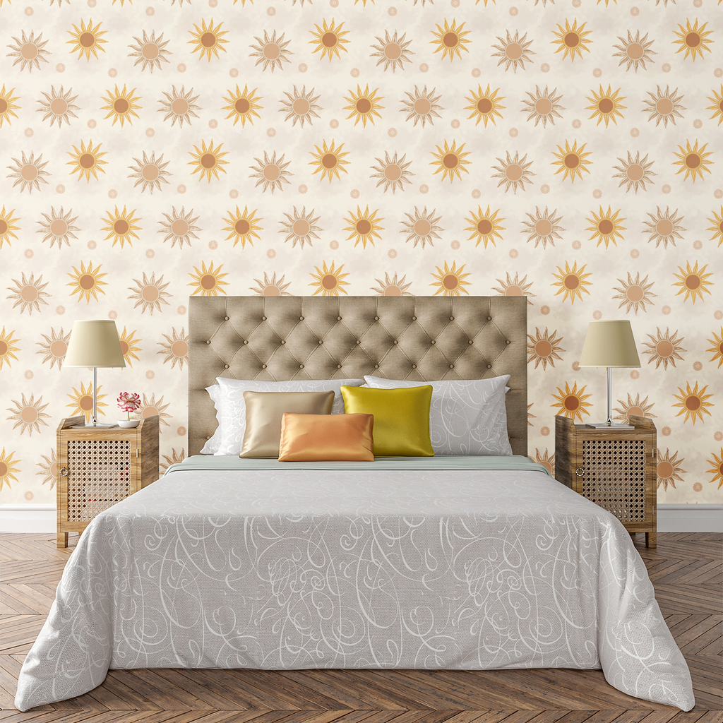 Boho Sunburst Pattern Wallpaper