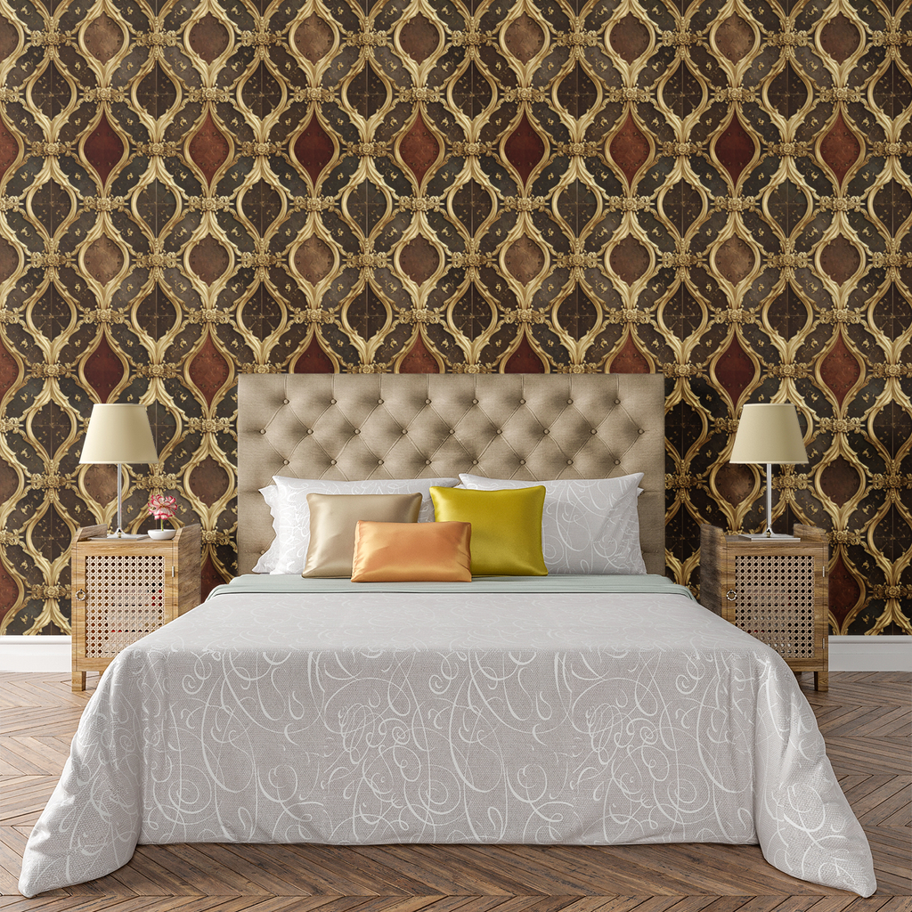 Versailles Ribbon Lattice Wallpaper