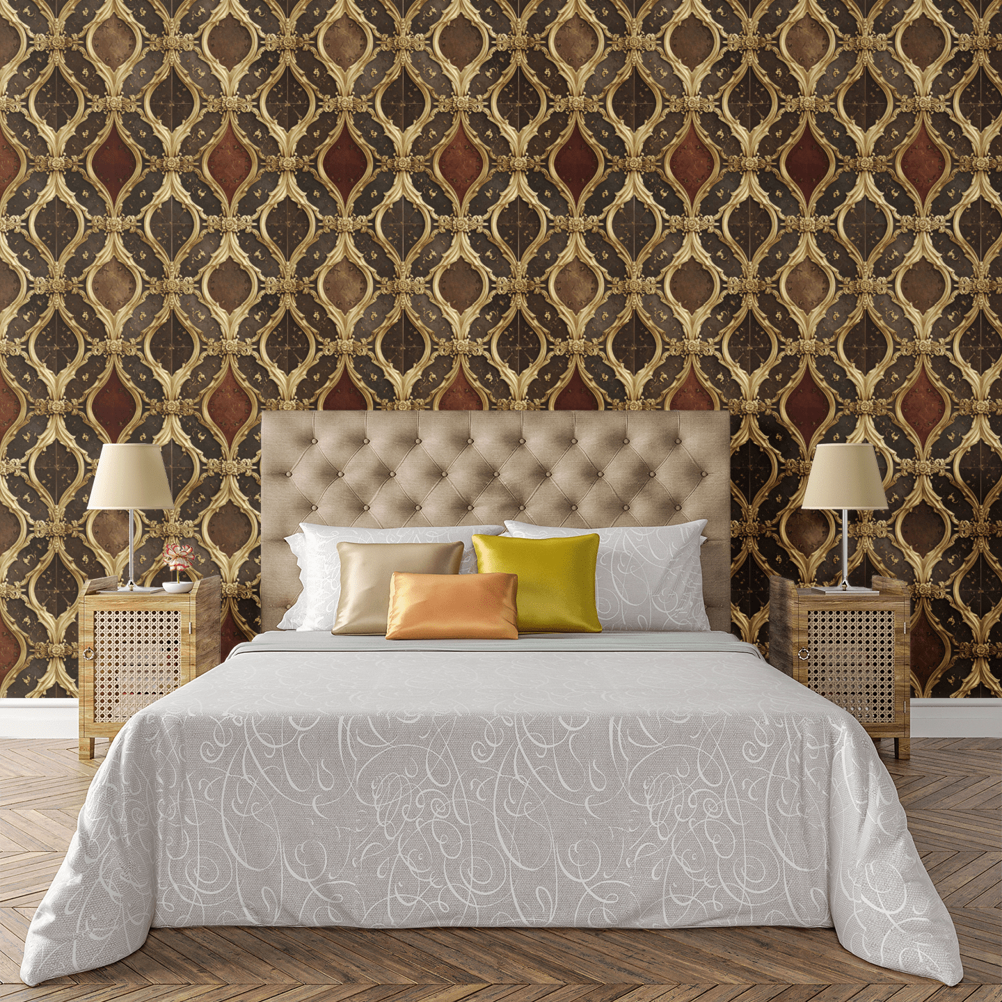 Versailles Ribbon Lattice Wallpaper Peel and Stick Wallpaper | Accent Haus