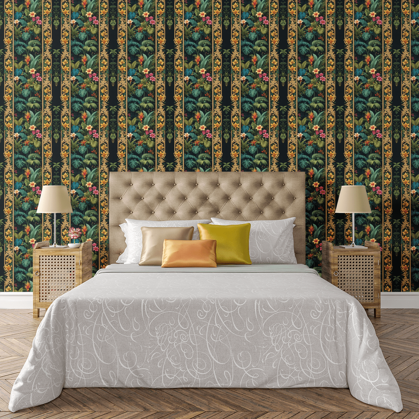 Jungle Baroque Fusion Wallpaper Peel and Stick Wallpaper | Accent Haus