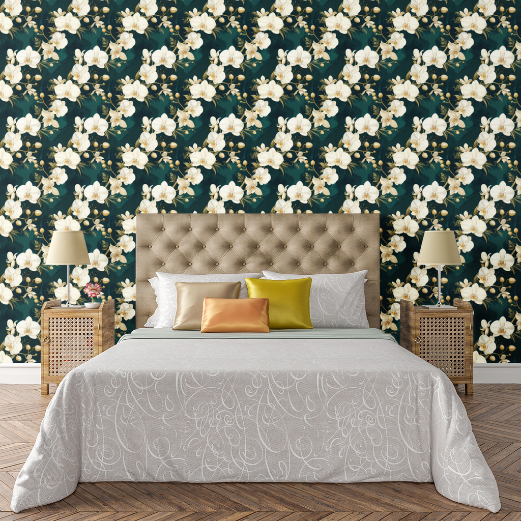 Golden Orchid Symphony Wallpaper