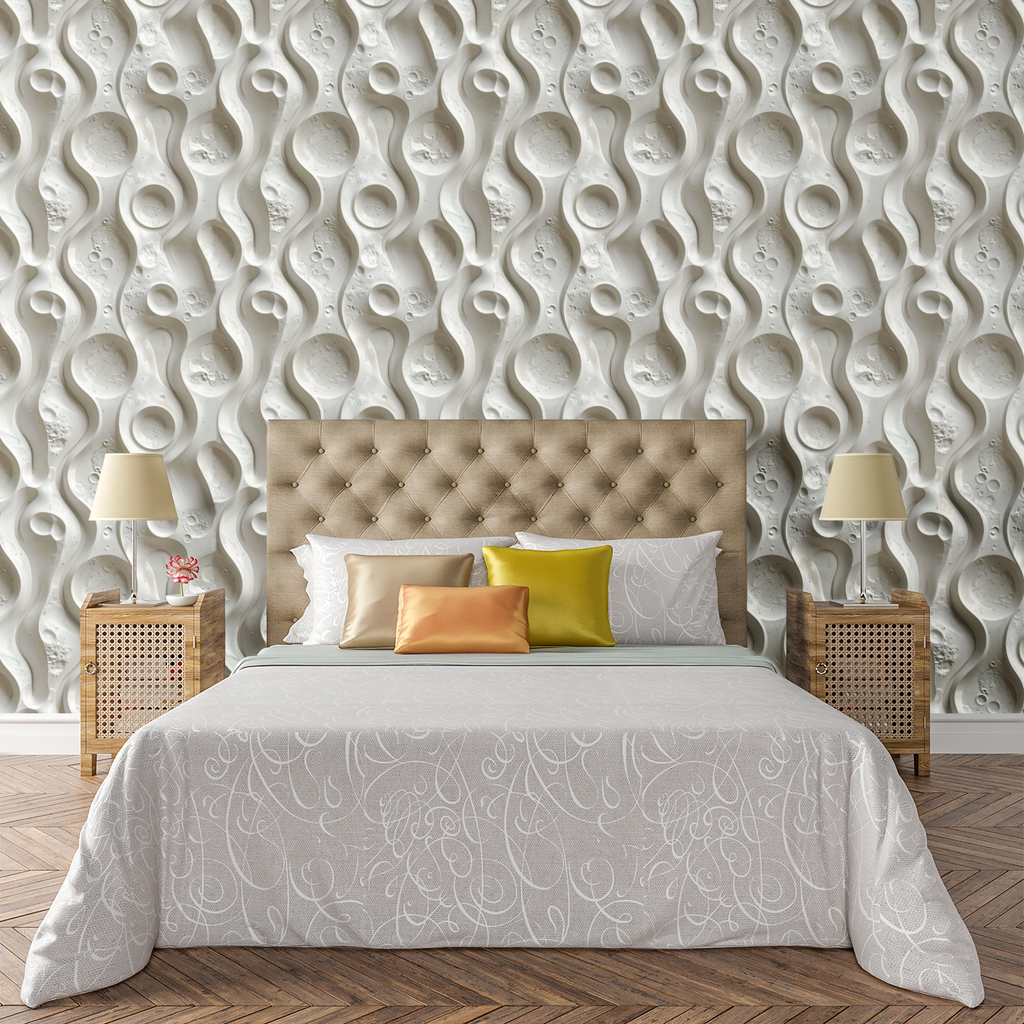 Embossed Lunar Currents Wallpaper