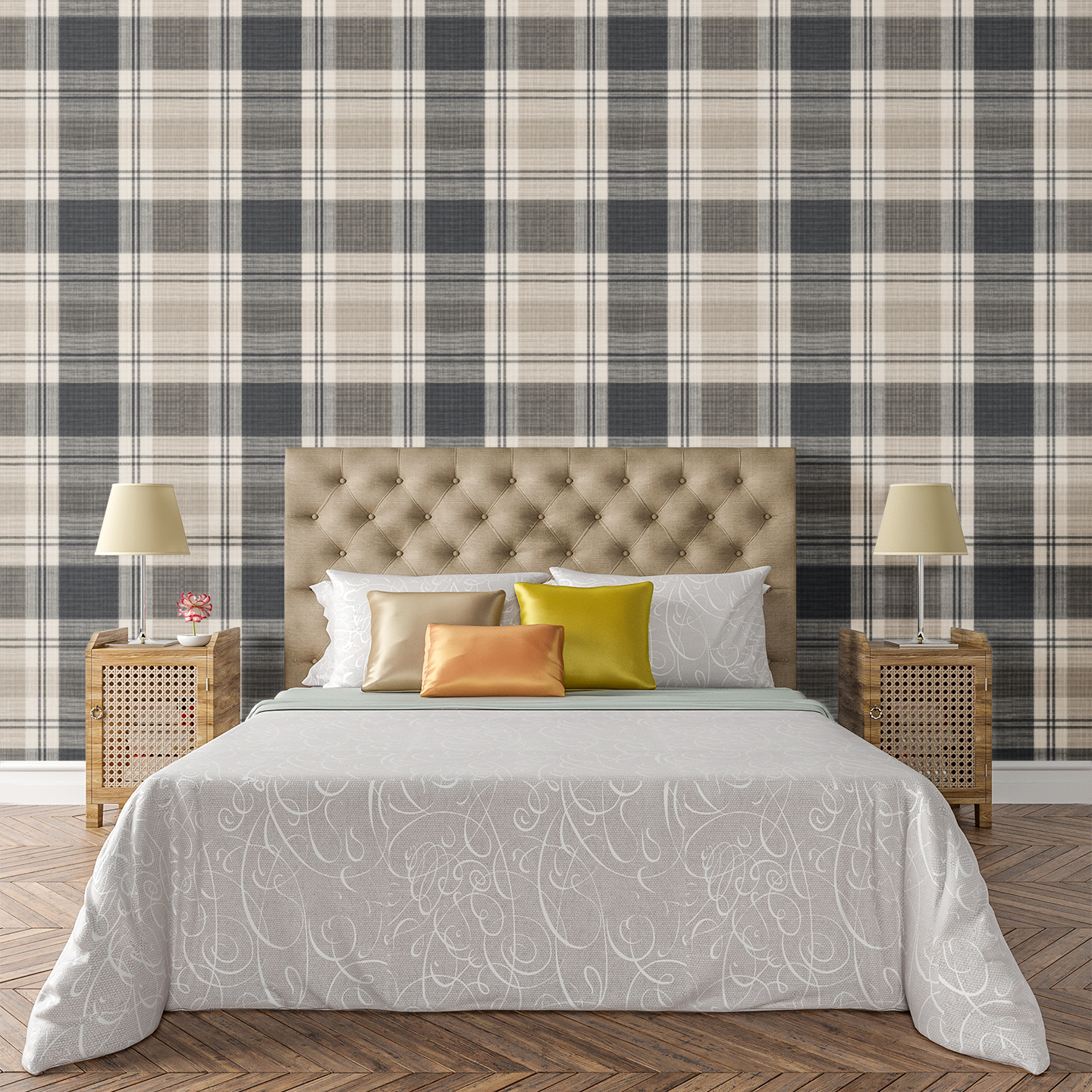 Modern Manor Plaid Wallpaper