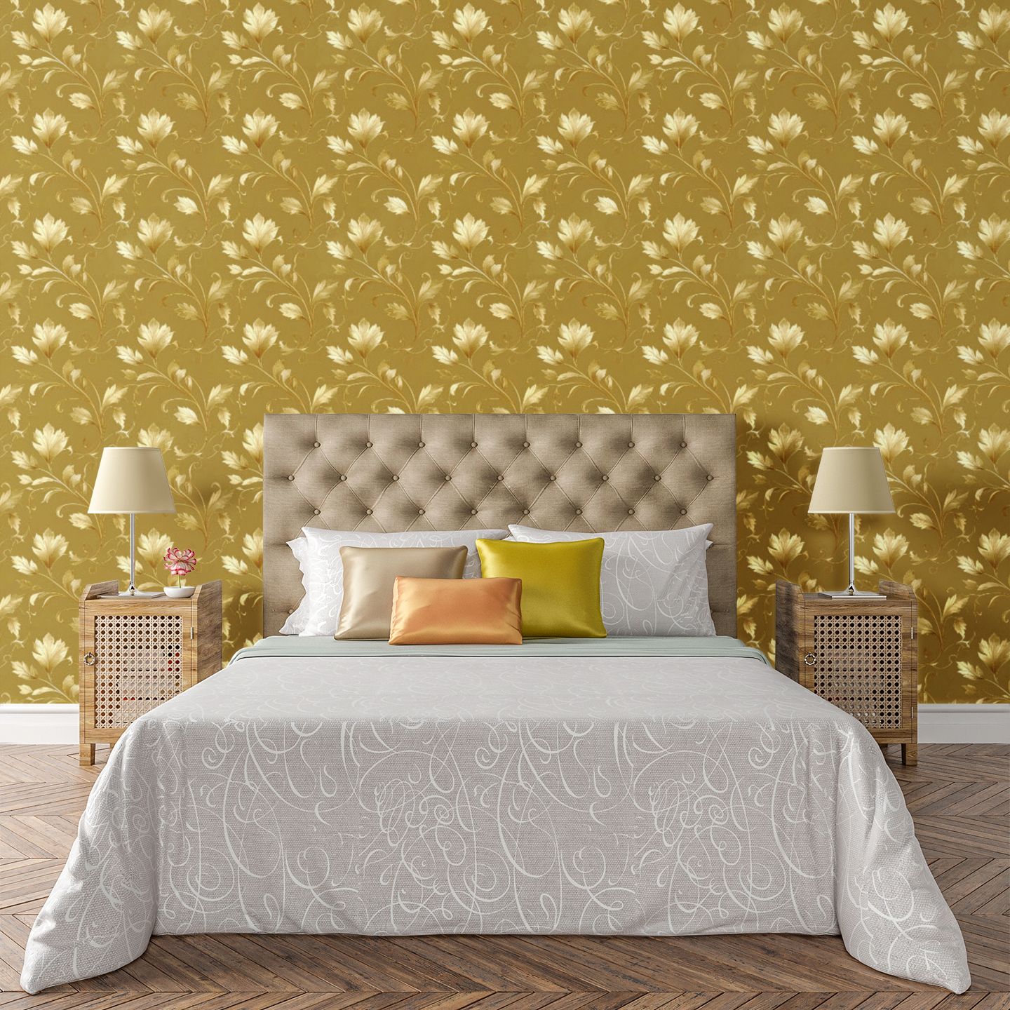 Soft Vine Scrolls Wallpaper