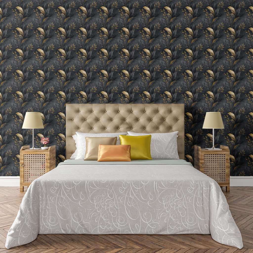 Midnight Plaster Wallpaper