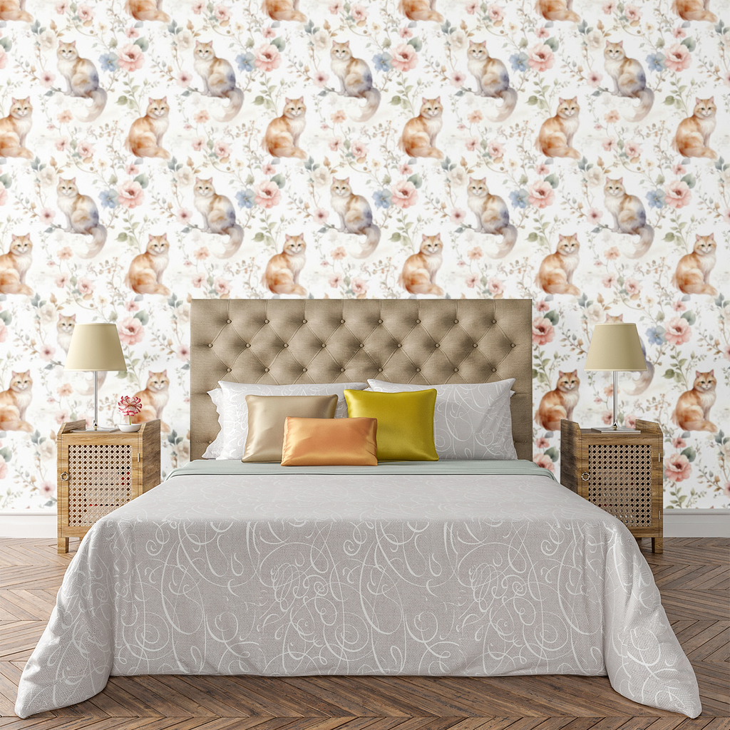Cats Garden Party Wallpaper