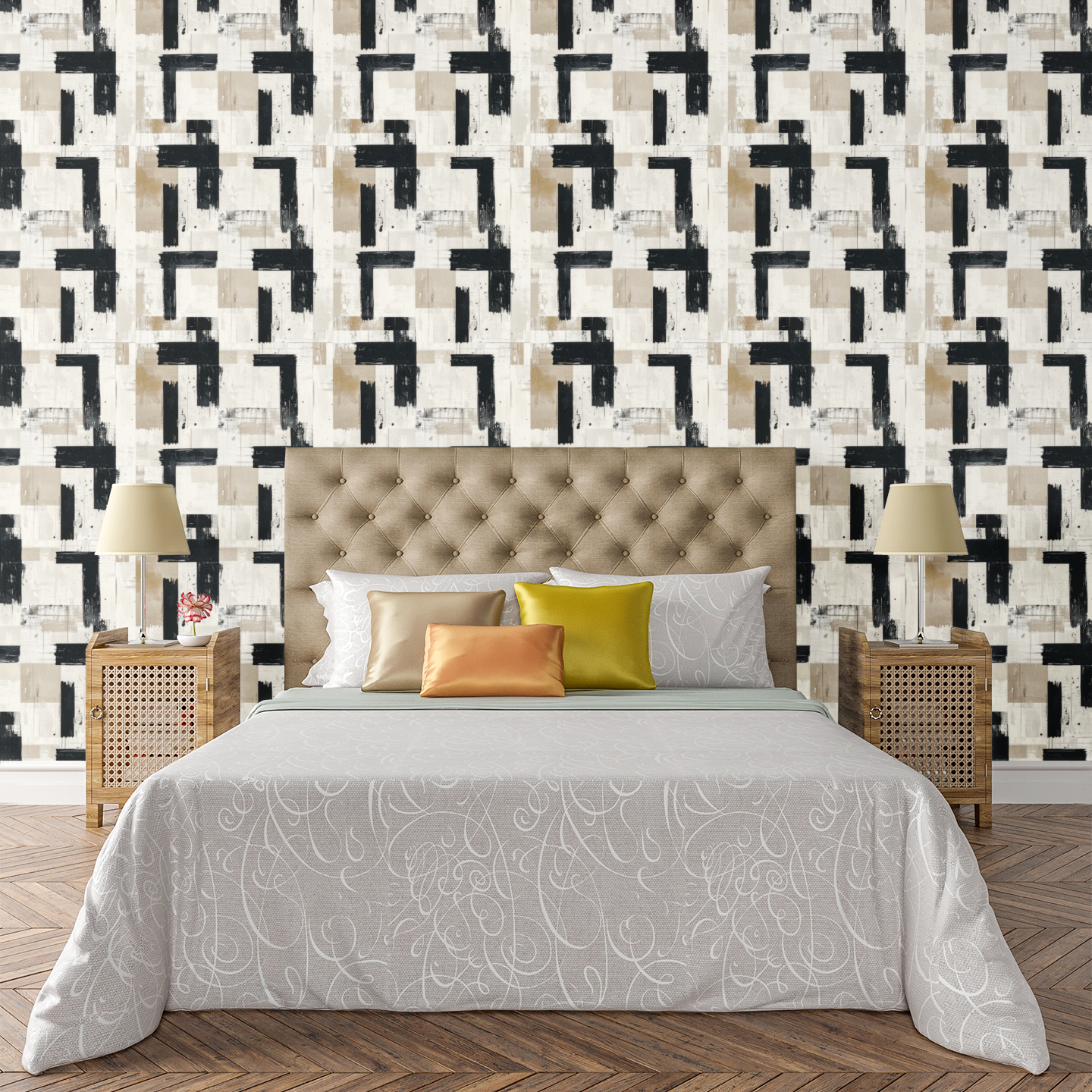 Woven Grid Rhythm Wallpaper