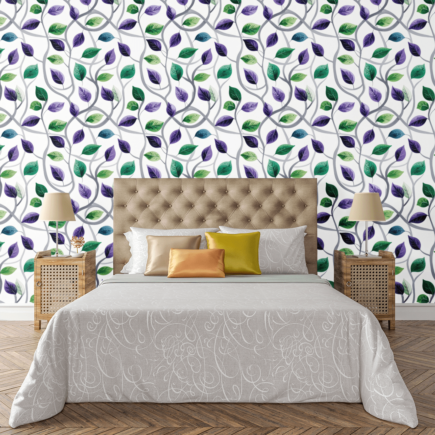 Vine Wave Continuum Wallpaper Peel and Stick Wallpaper | Accent Haus