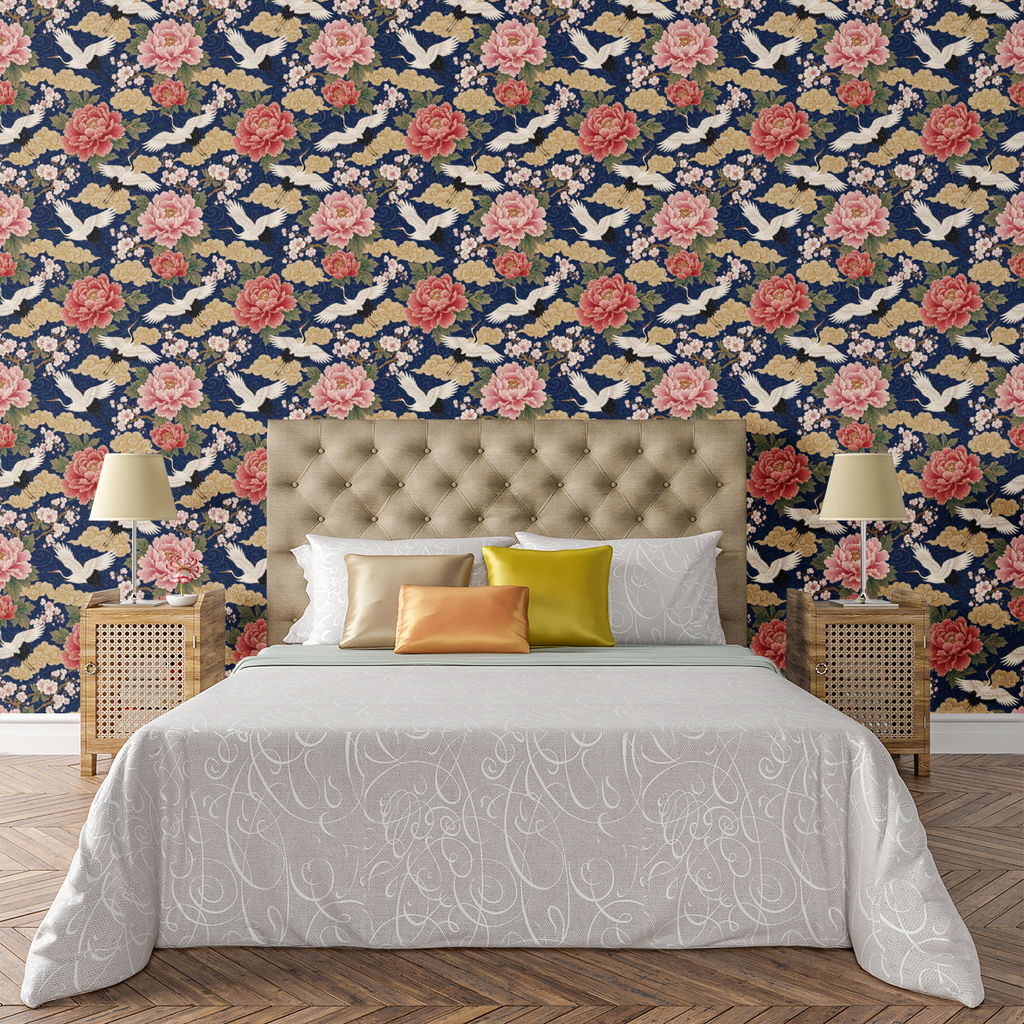 Chinoiserie Garden Scene Wallpaper