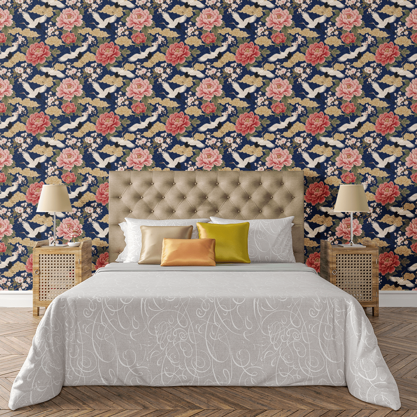 Chinoiserie Garden Scene Wallpaper Peel and Stick Wallpaper | Accent Haus