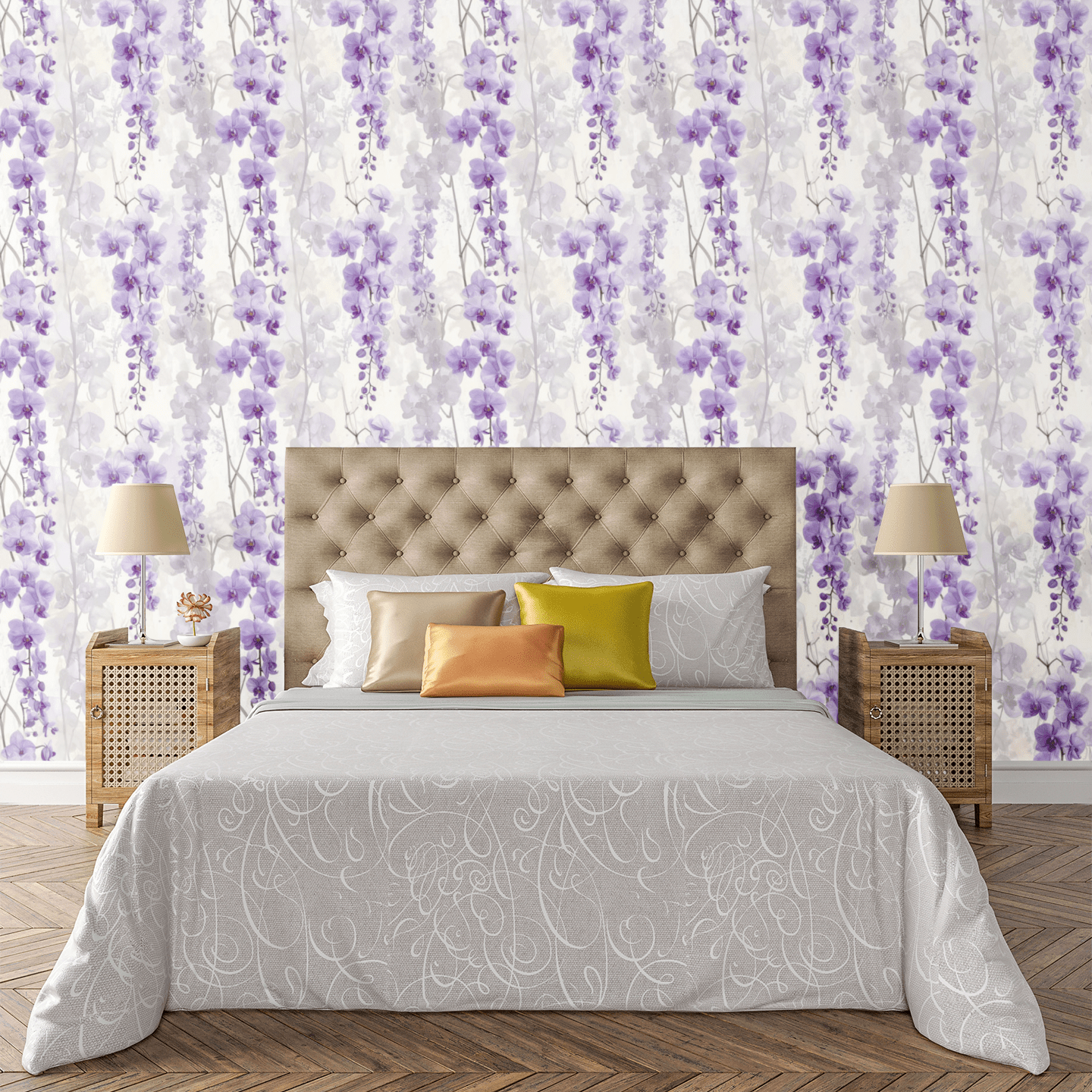Orchid Cascade Harmony Wallpaper Peel and Stick Wallpaper | Accent Haus
