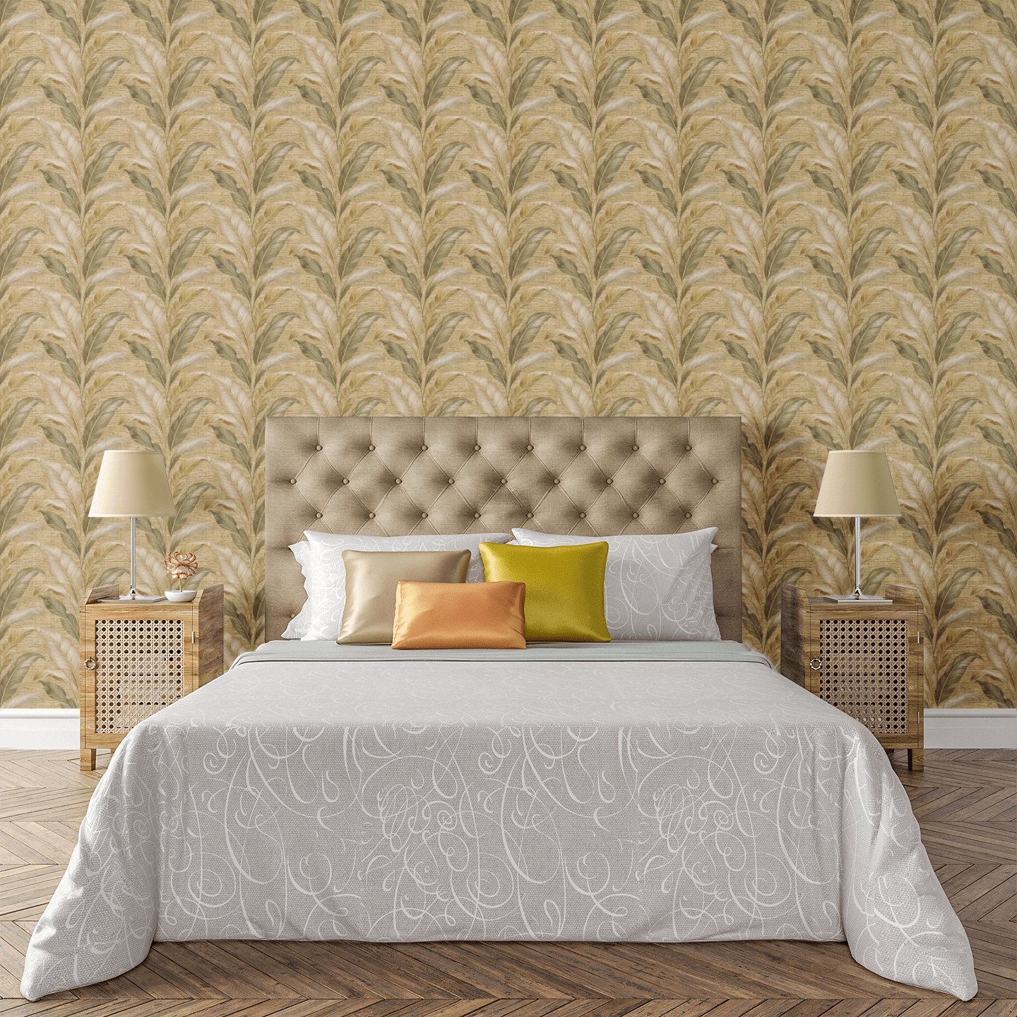 Golden Reed Wallpaper Peel and Stick Wallpaper | Accent Haus