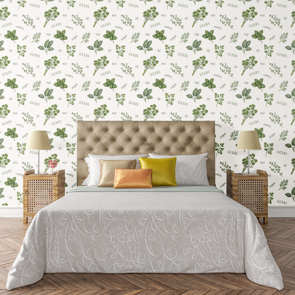 Botanical Herb Garden Wallpaper