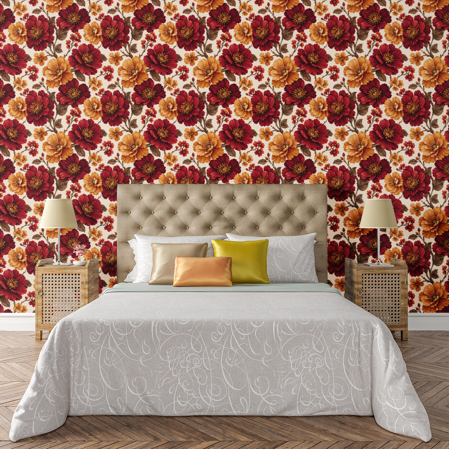 Ember Floral Wallpaper