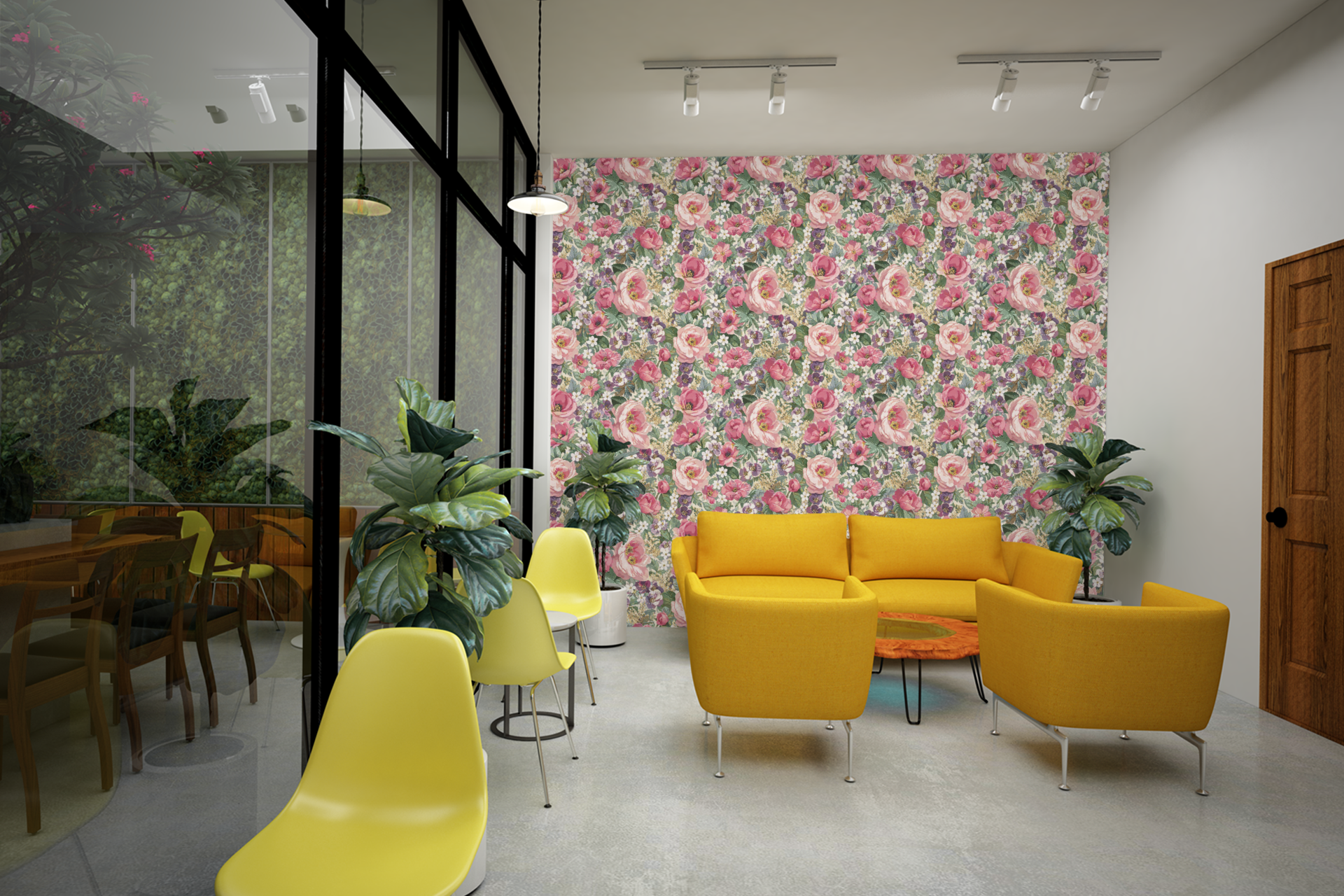 English Garden Floral Wallpaper