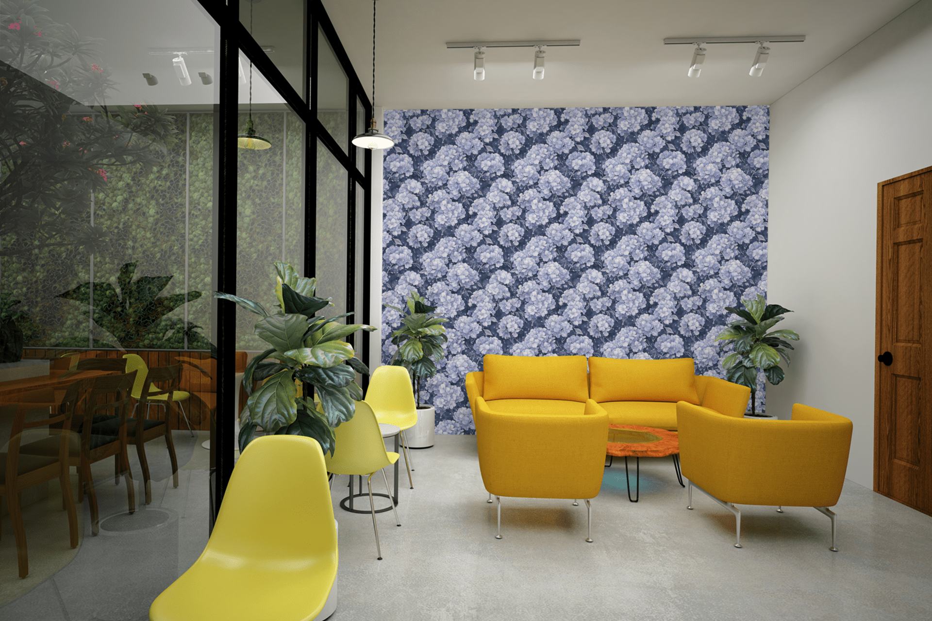 Midnight Hydrangea Wallpaper Peel and Stick Wallpaper | Accent Haus