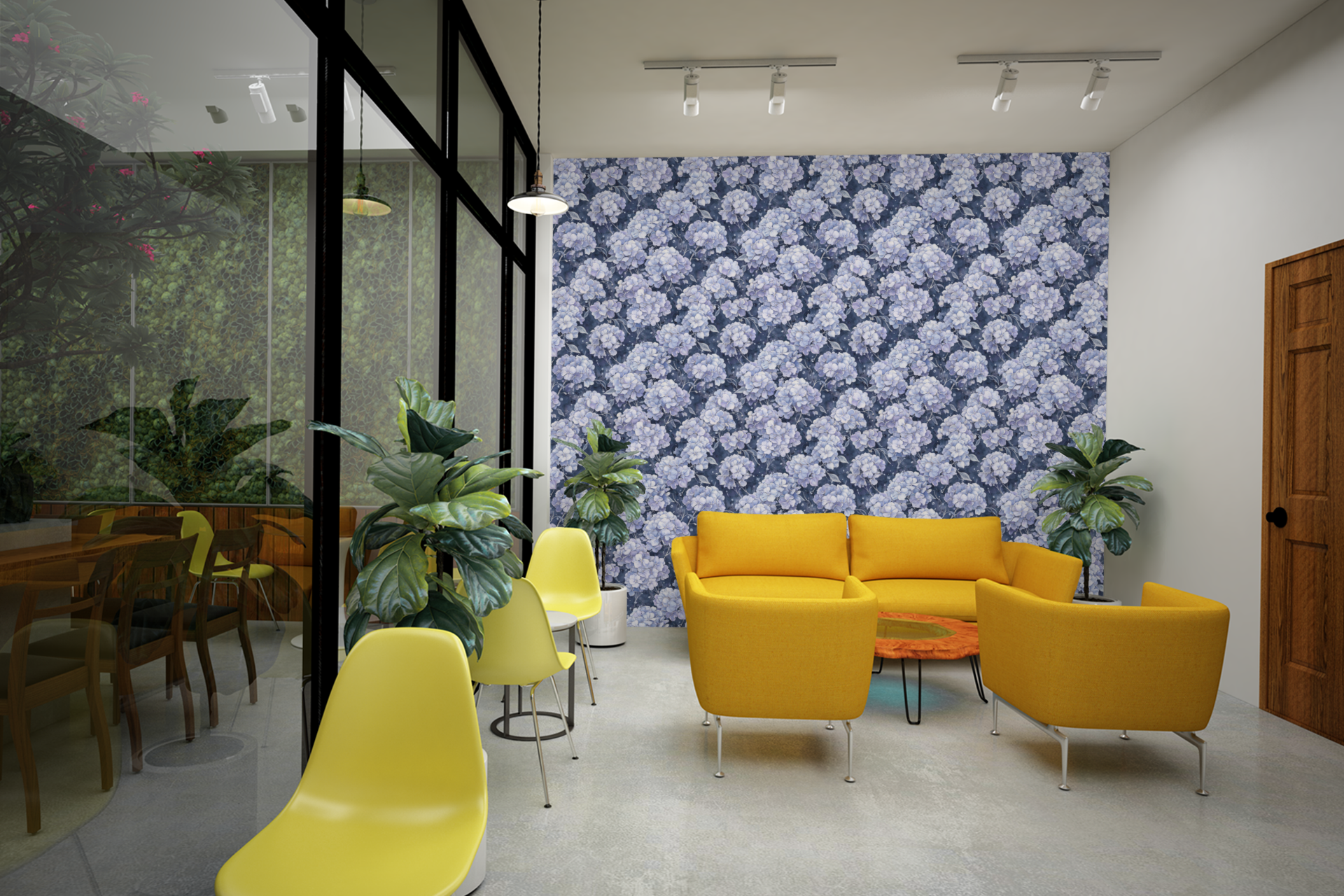 Midnight Hydrangea Wallpaper