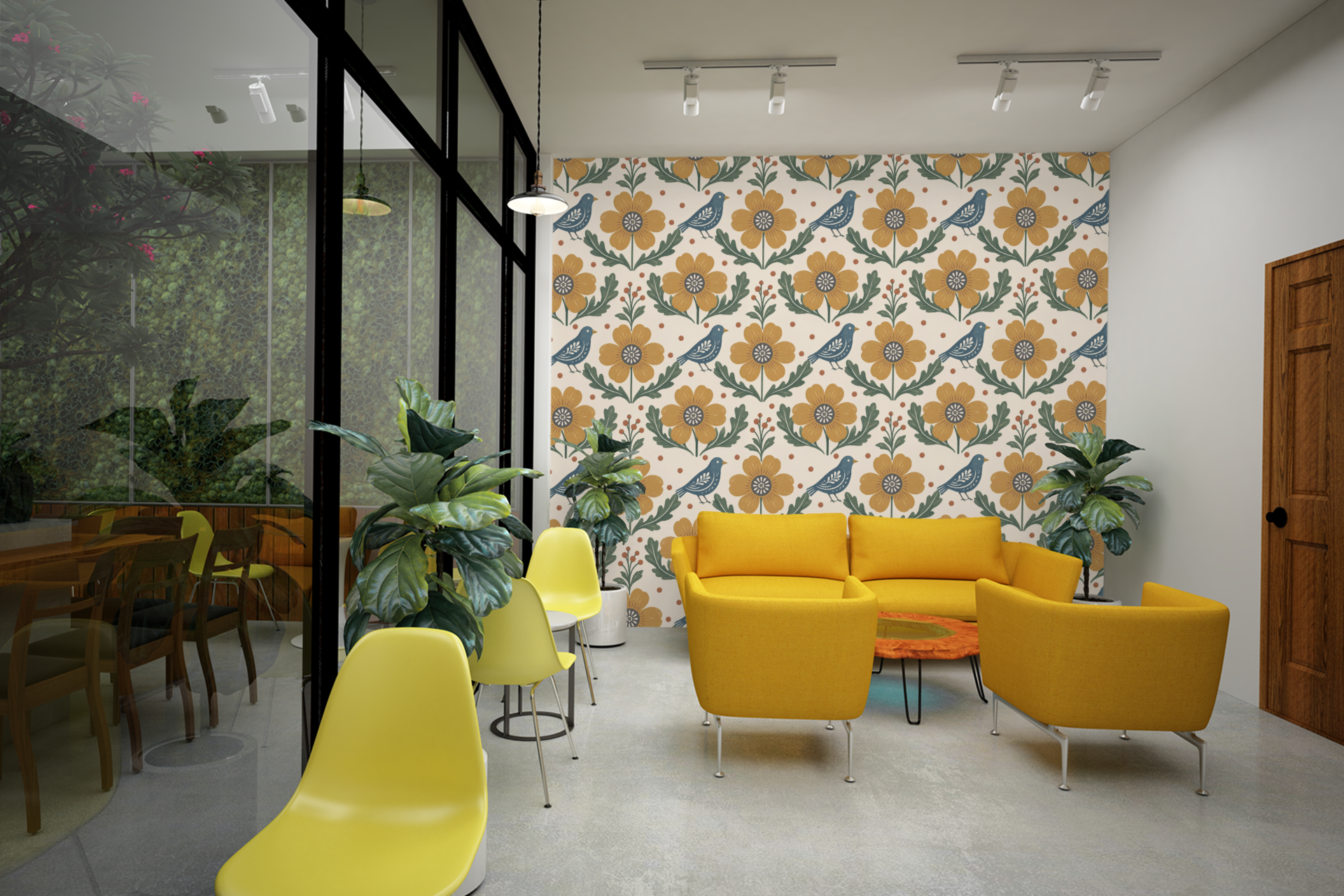 Scandinavian Folk Pattern Wallpaper