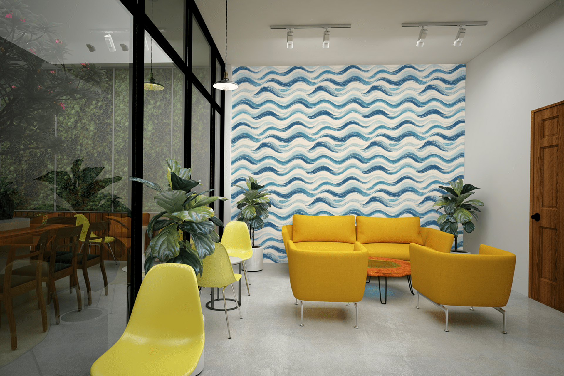 Neutral Wave Pattern Wallpaper Peel and Stick Wallpaper | Accent Haus
