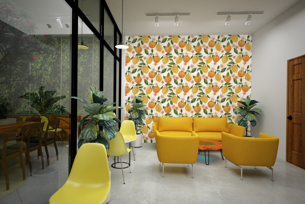 Vintage Citrus Grove Wallpaper