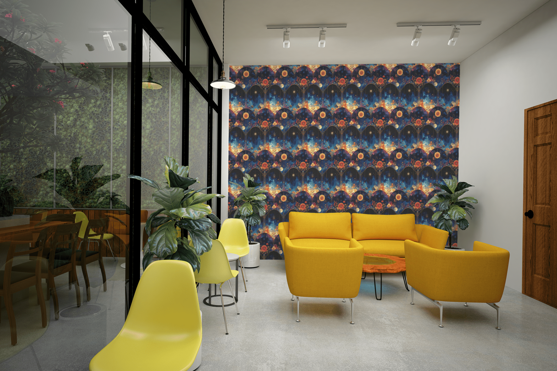 Blended Celestial Flowers Wallpaper Peel and Stick Wallpaper | Accent Haus