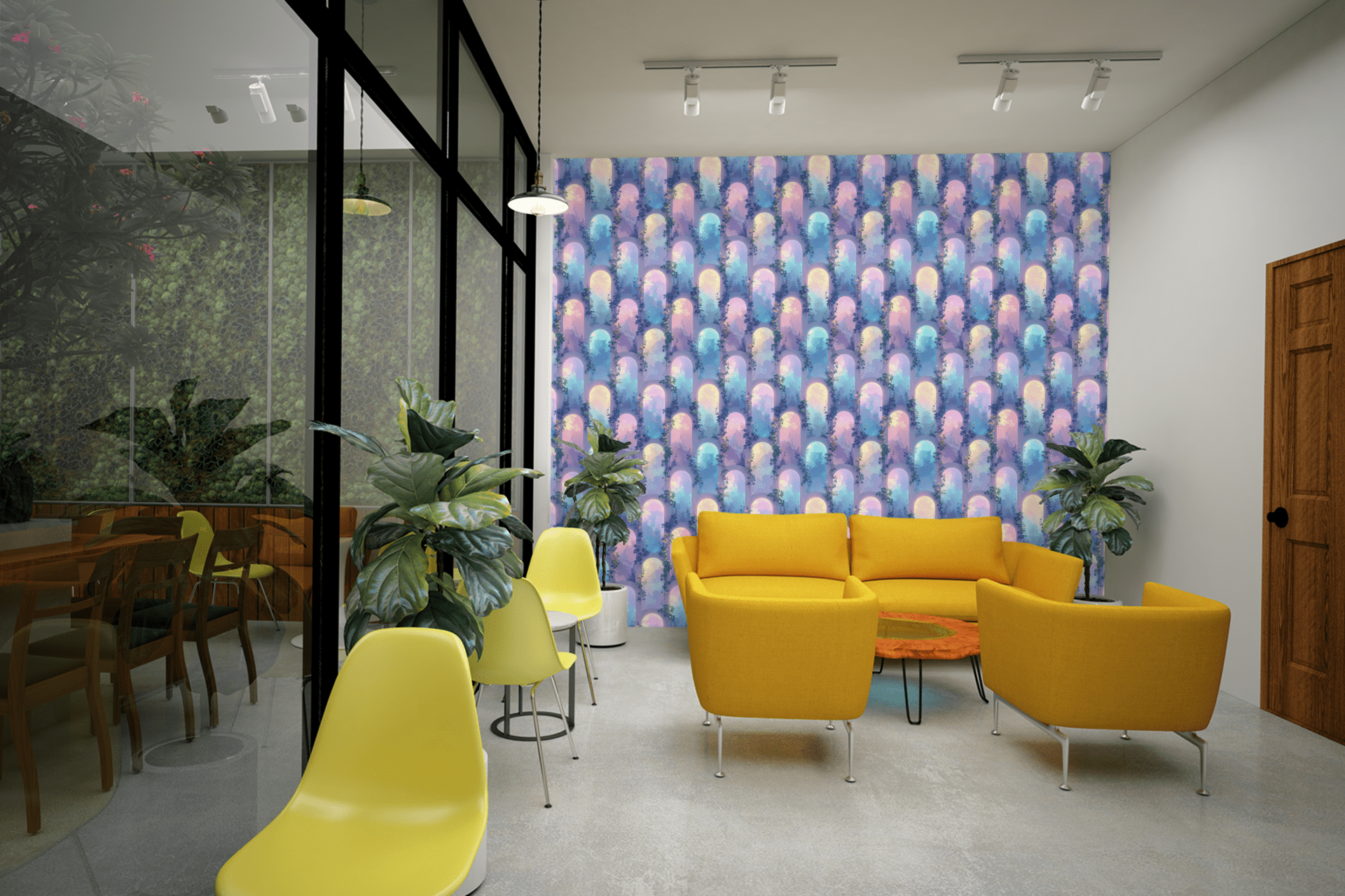 Aurora Vine Geometry Wallpaper Peel and Stick Wallpaper | Accent Haus