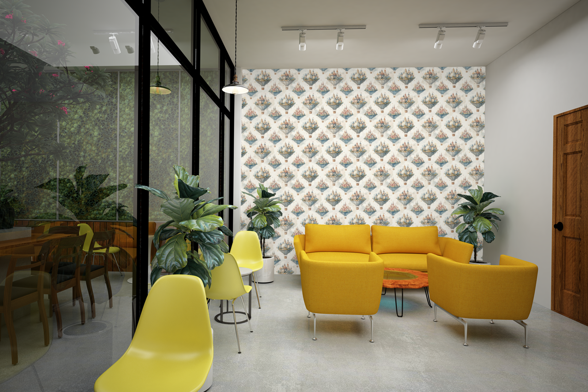 Floating Butterfly Meadow Wallpaper