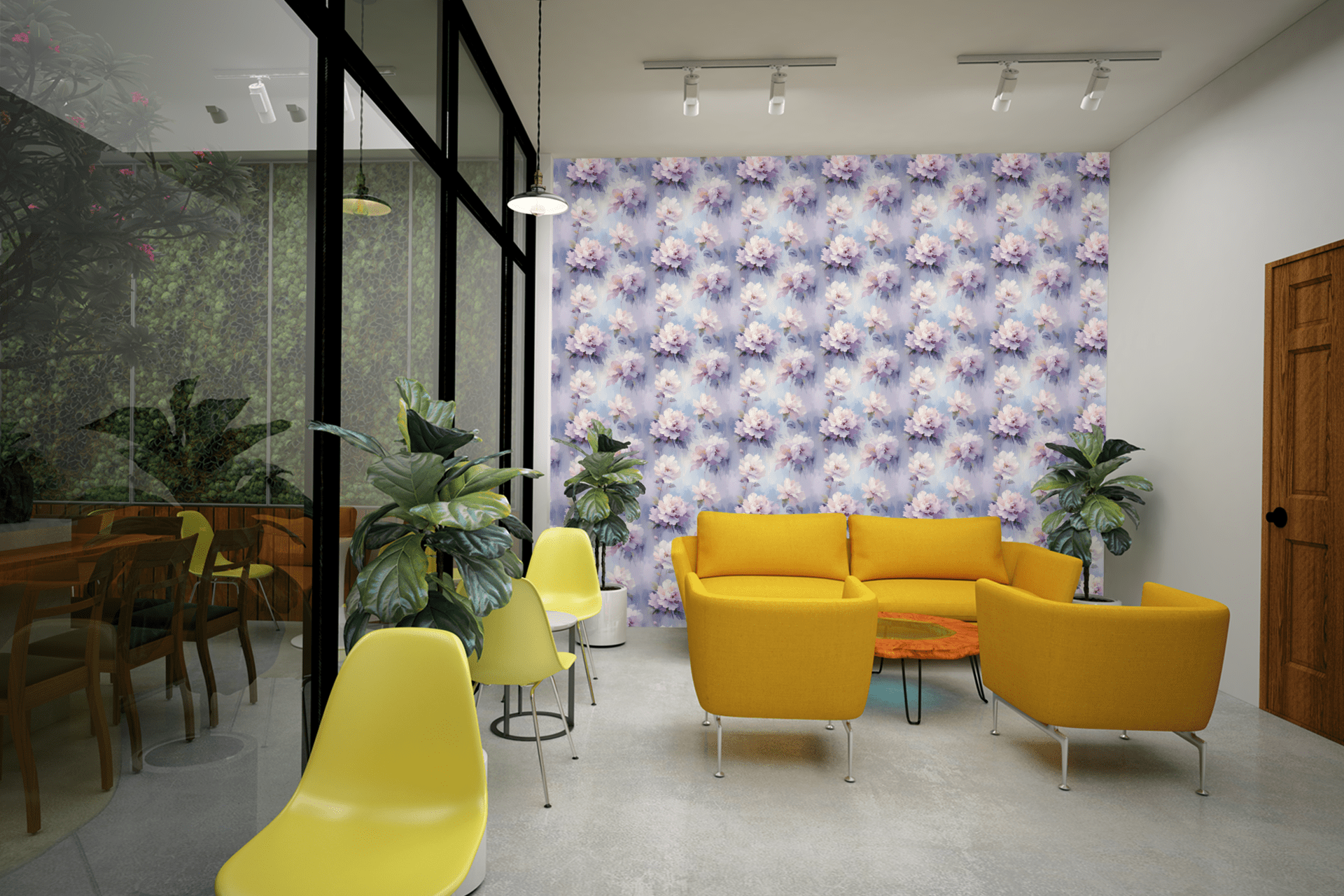 Floral Mist Landscape Wallpaper Peel and Stick Wallpaper | Accent Haus