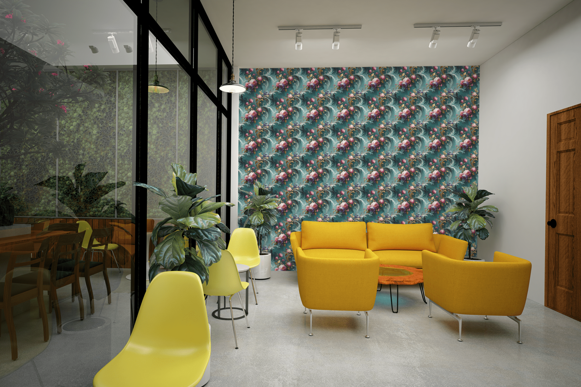 Painterly Bloom Movement Wallpaper Peel and Stick Wallpaper | Accent Haus