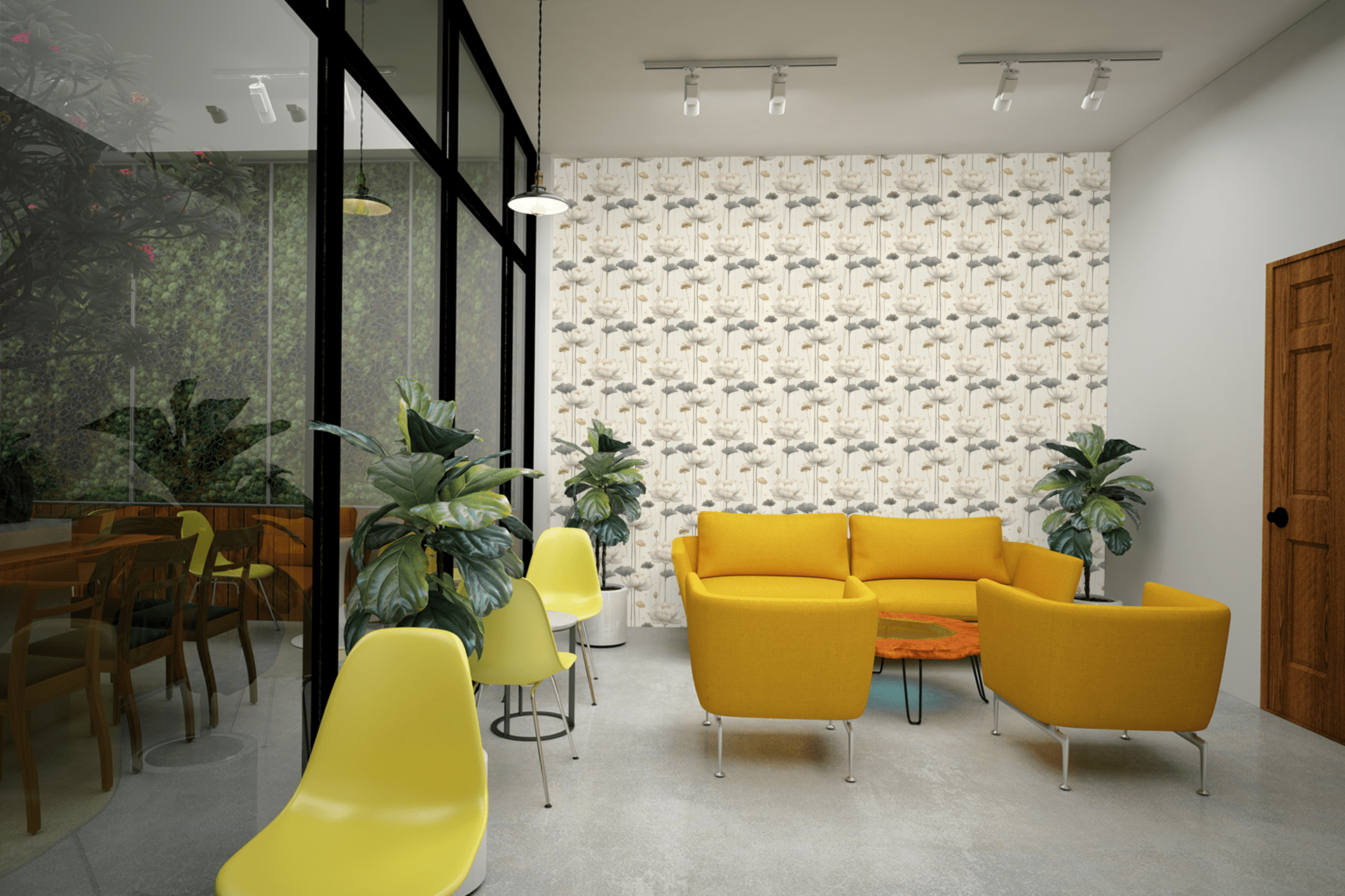 Lotus Waterfall Florals Wallpaper Peel and Stick Wallpaper | Accent Haus