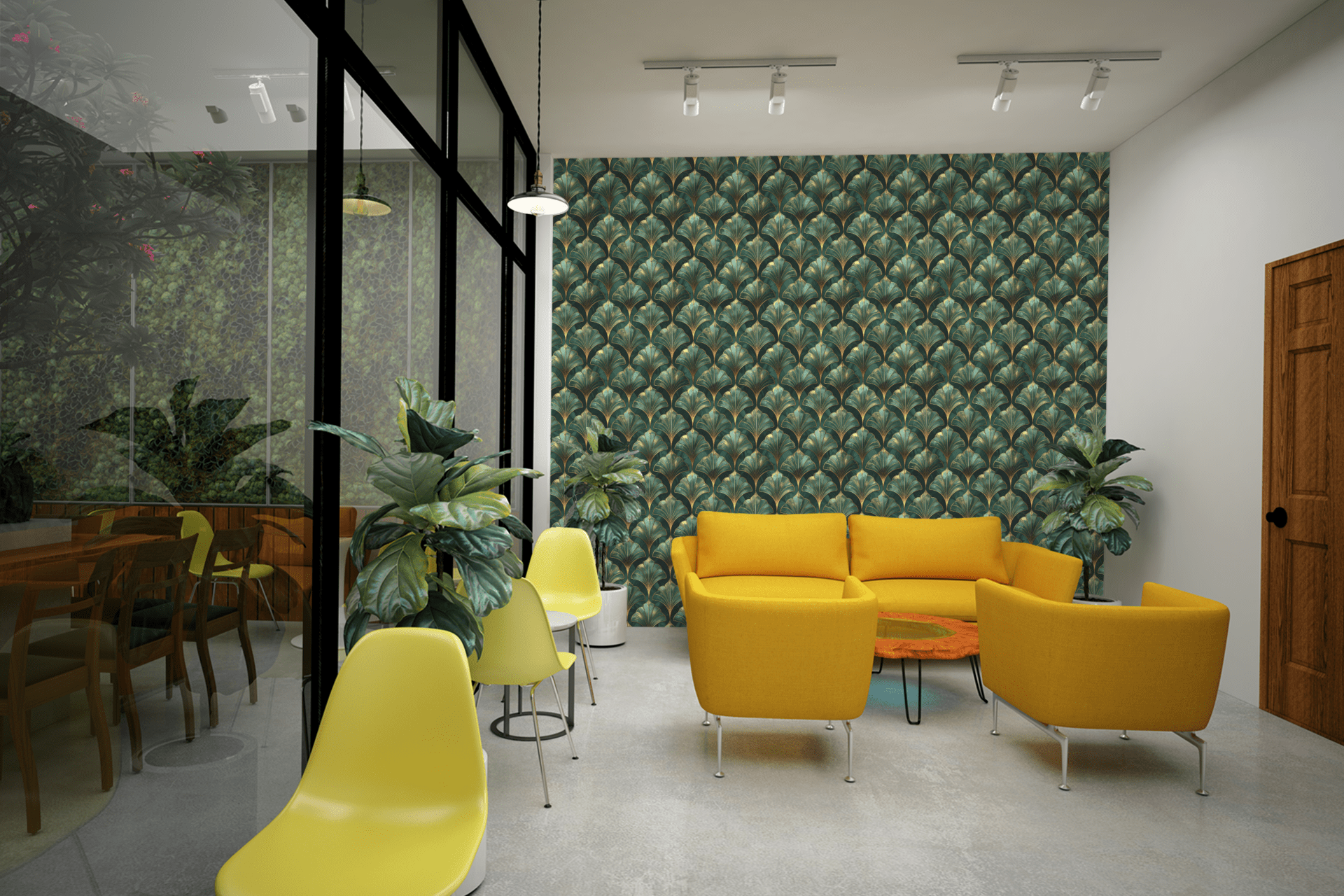Regal Palm Fans Wallpaper Peel and Stick Wallpaper | Accent Haus