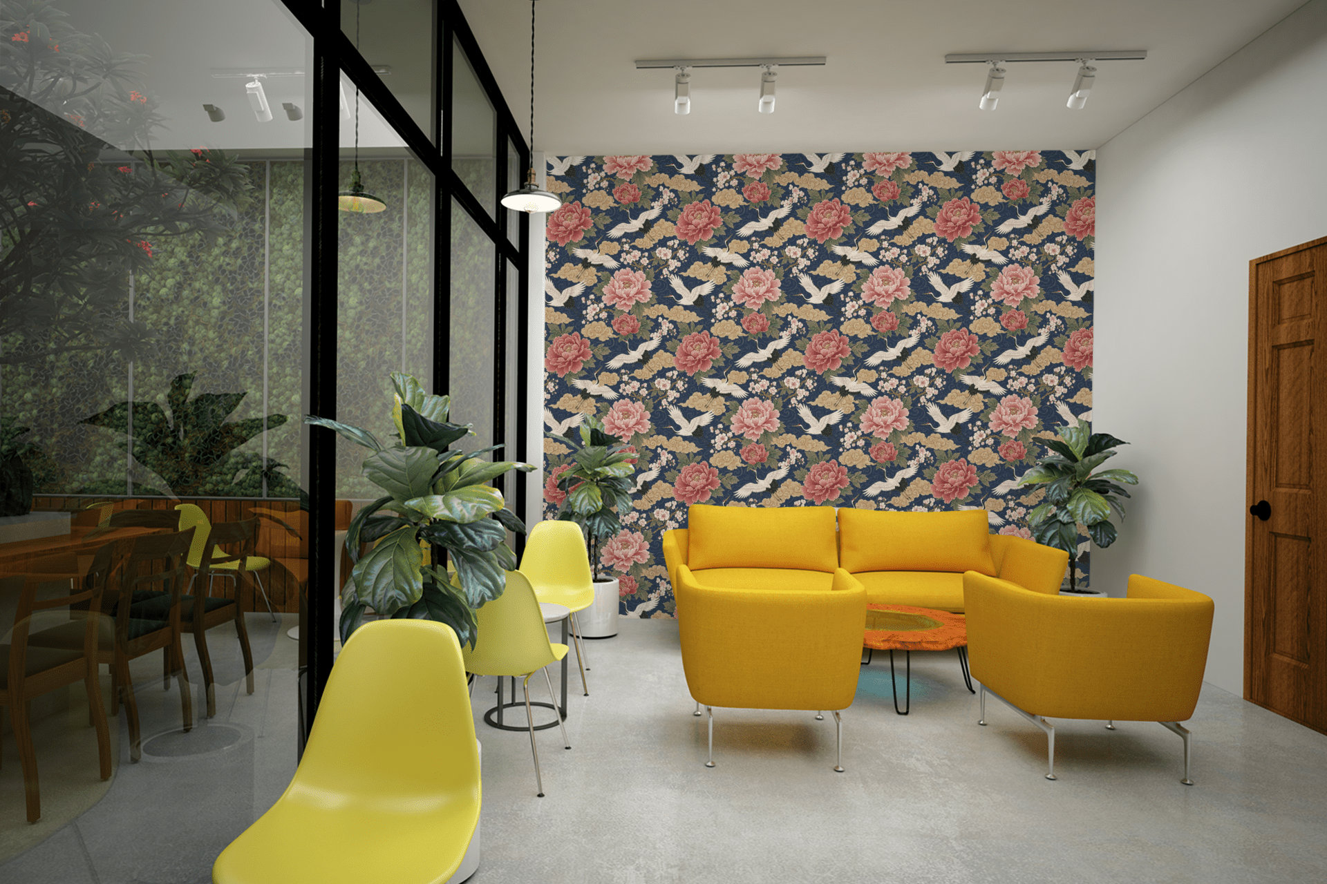 Chinoiserie Garden Scene Wallpaper Peel and Stick Wallpaper | Accent Haus