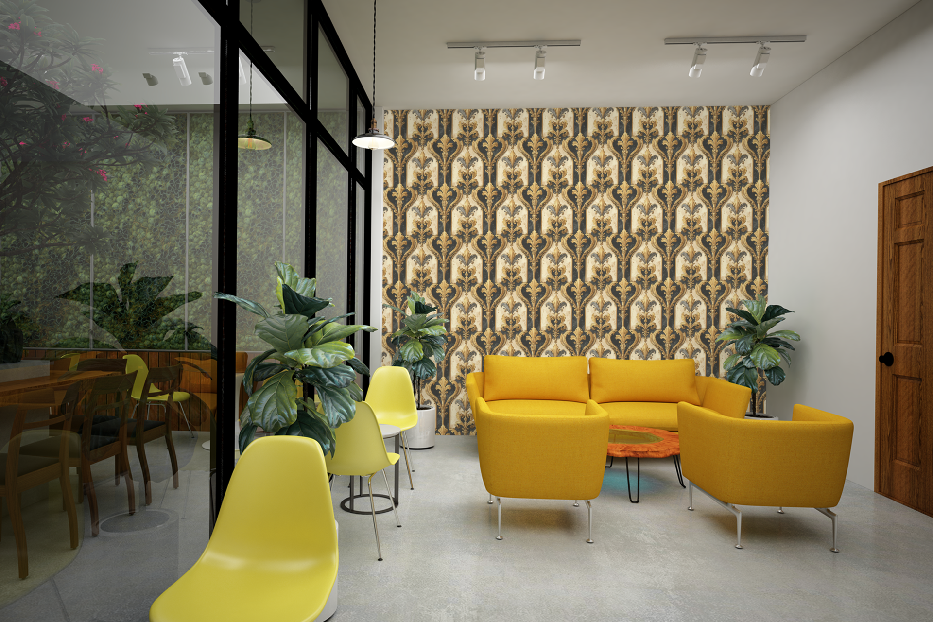 Venetian Velvet Scrolls Wallpaper