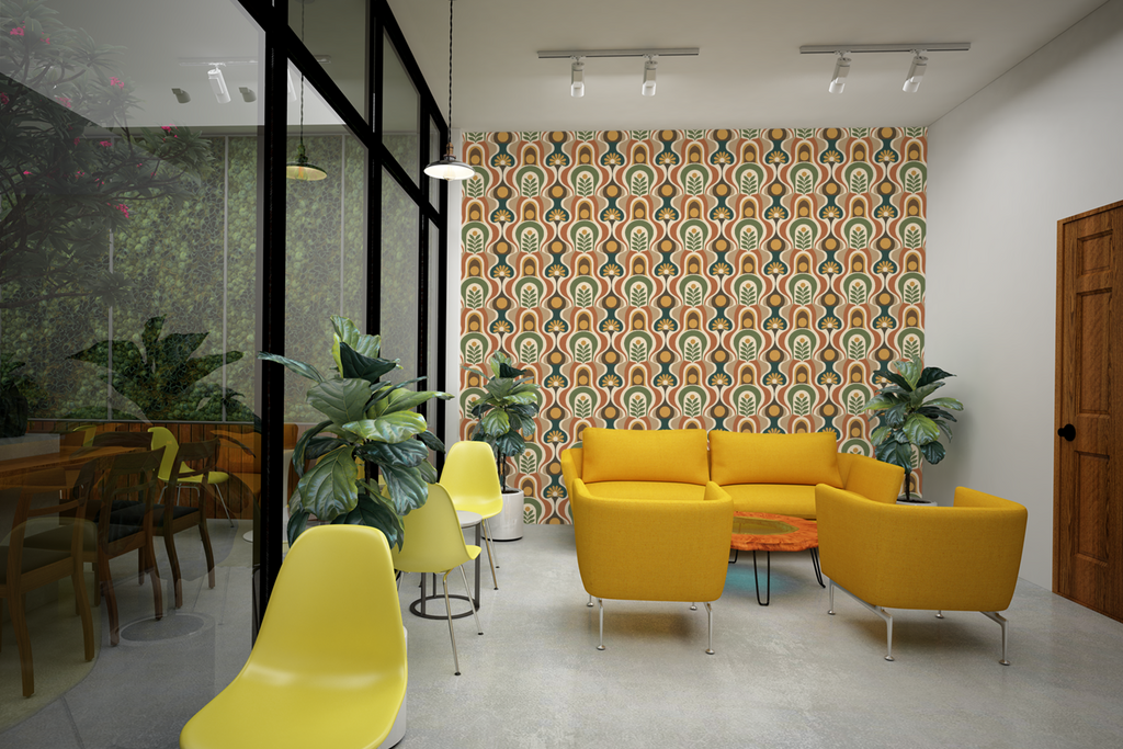 Retro 70s Curves Wallpaper