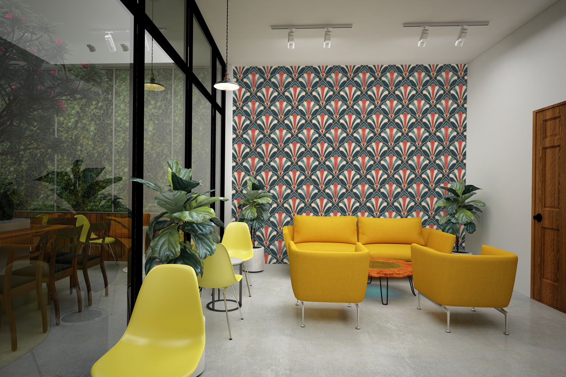 Art Deco Fan Pattern Wallpaper