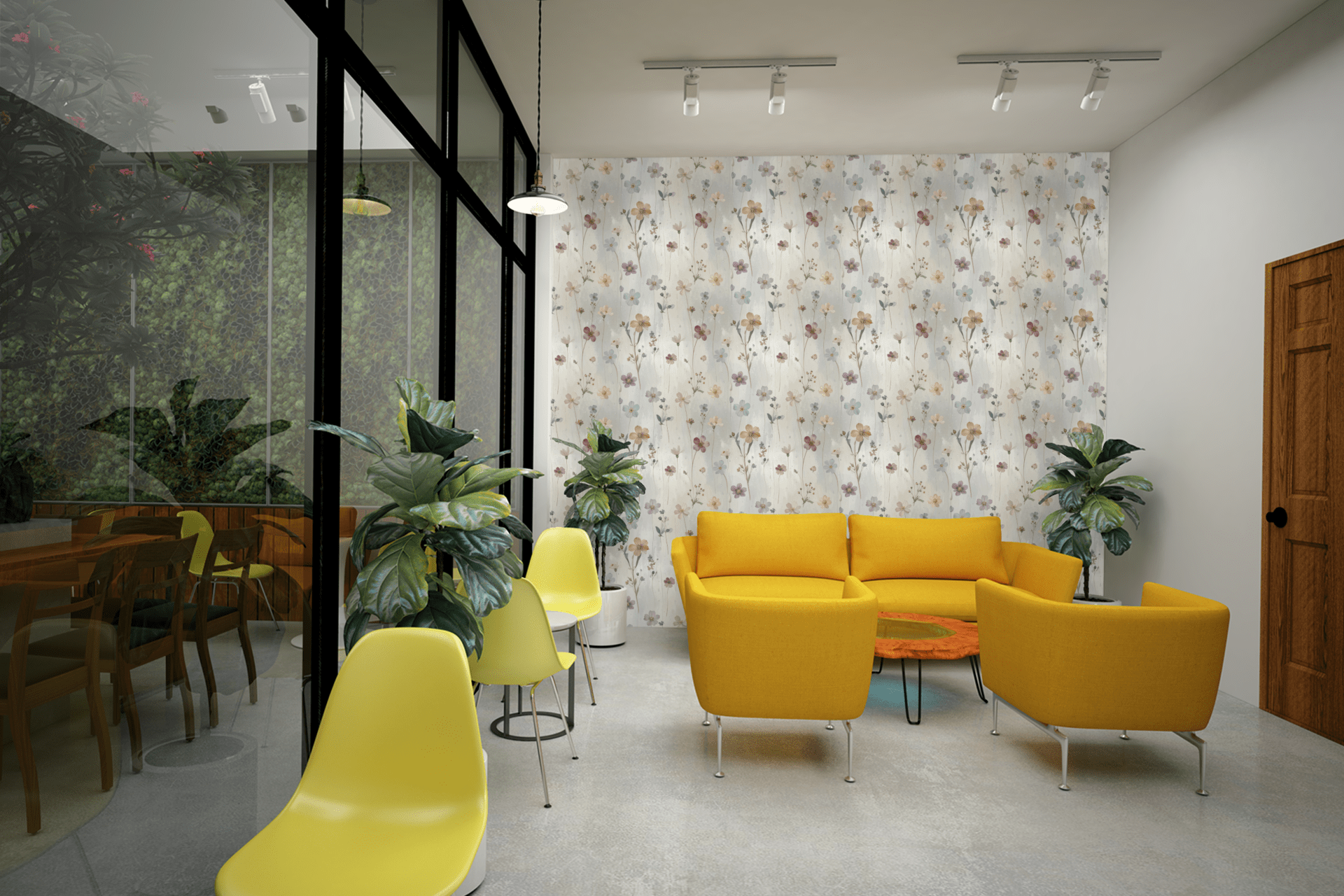 Rainy Window Botanicals Wallpaper Peel and Stick Wallpaper | Accent Haus