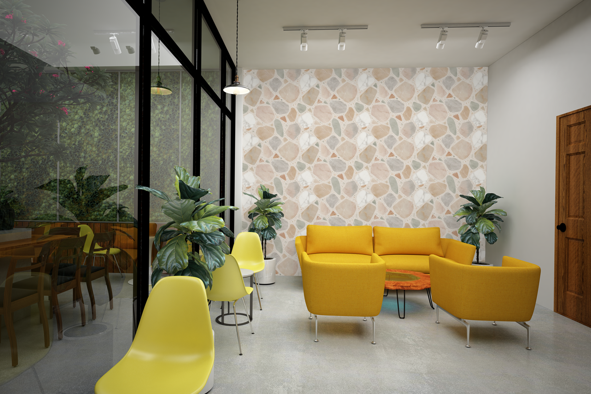 Painted Terrazzo Chips Wallpaper